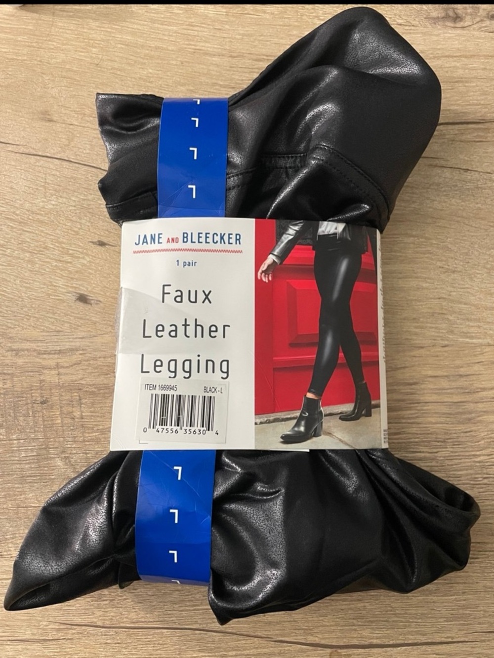 Jane and Bleecker Faux Leather Leggings - Black